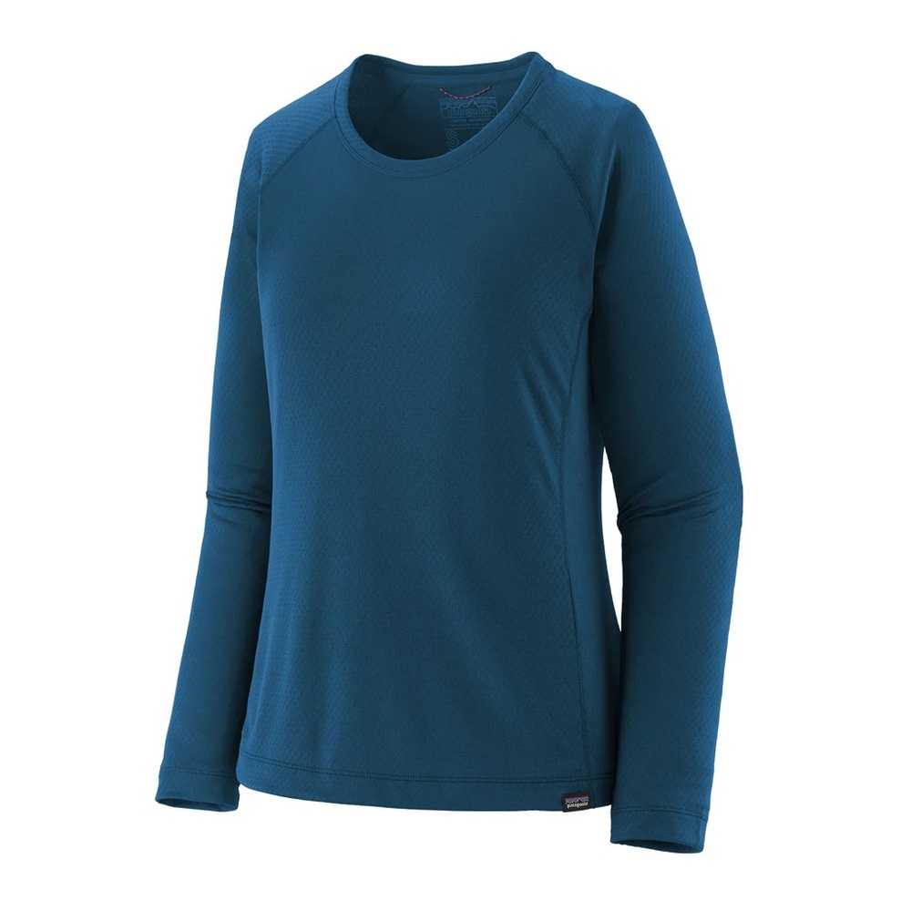 Patagonia Long Sleeve Crewneck Midweight  Base Layer Top in Teal Blue